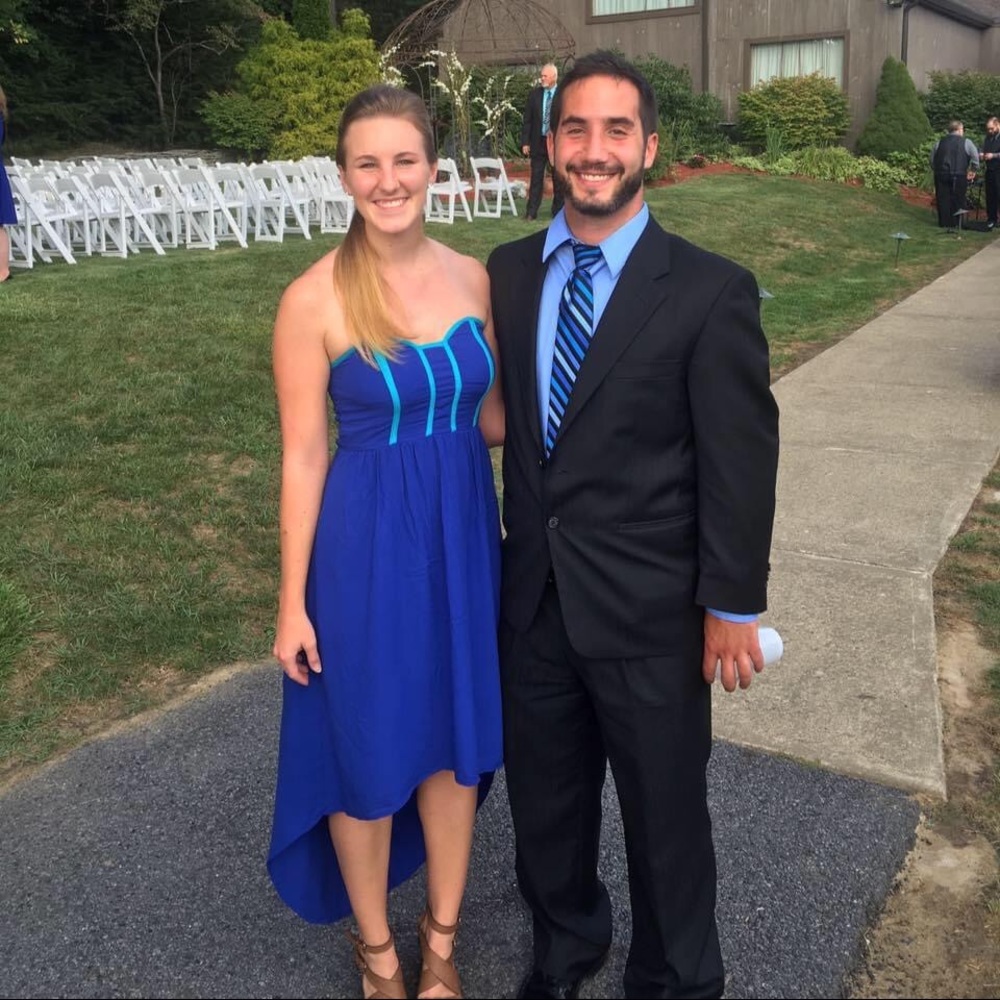 High Low Blue Linen Dress